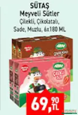 SÜTAŞ MEYVELİ SÜT ÇEŞİTLERİ 6X180 ML fiyat ve kampanya bilgisi